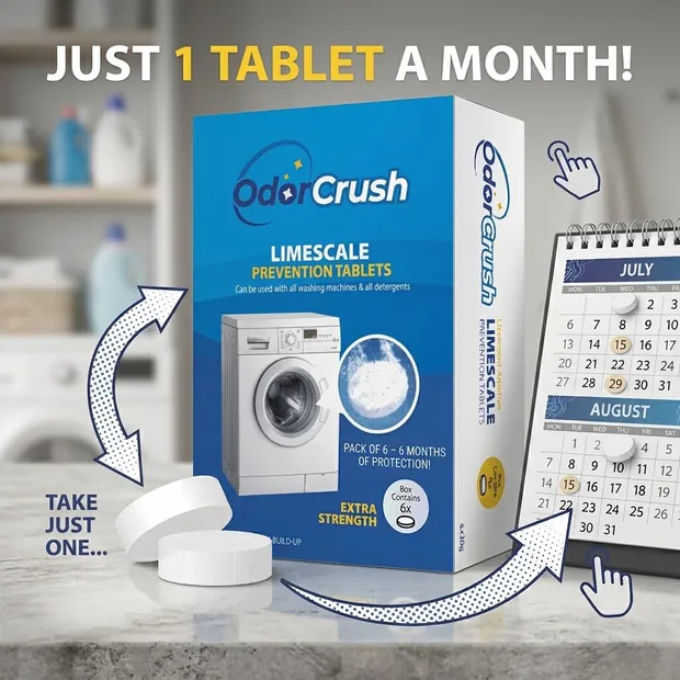 Just one tablet a month keeps your washer fresh